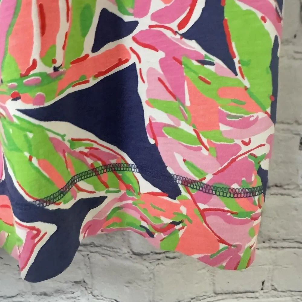 Lilly Pulitzer Palmetto Dress V-Neck The Vias Bright Navy Pima Cotton